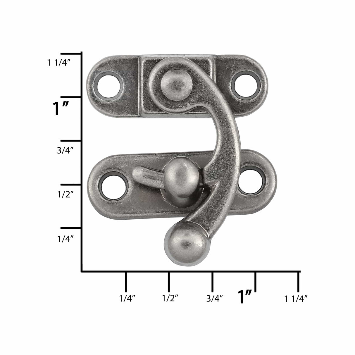 Ohio Travel Bag Locks & Closures 1 1/4" Antique Nickel, Box Closure, Zinc Alloy, #P-2433-ANTN P-2433-ANTN