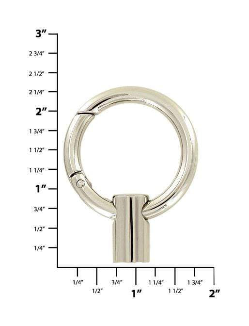 Ohio Travel Bag Locks & Closures 1 1/4" Nickel, Gate Ring with Strap End, Zinc Alloy, #P-3145-NIC P-3145-NIC