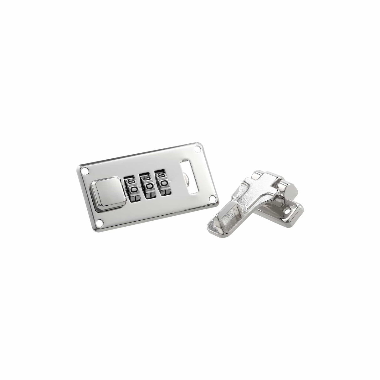 Ohio Travel Bag Locks & Closures 1 1/4" Shiny Nickel, Combination Lock, Steel, #L-1416-NIC L-1416-NIC