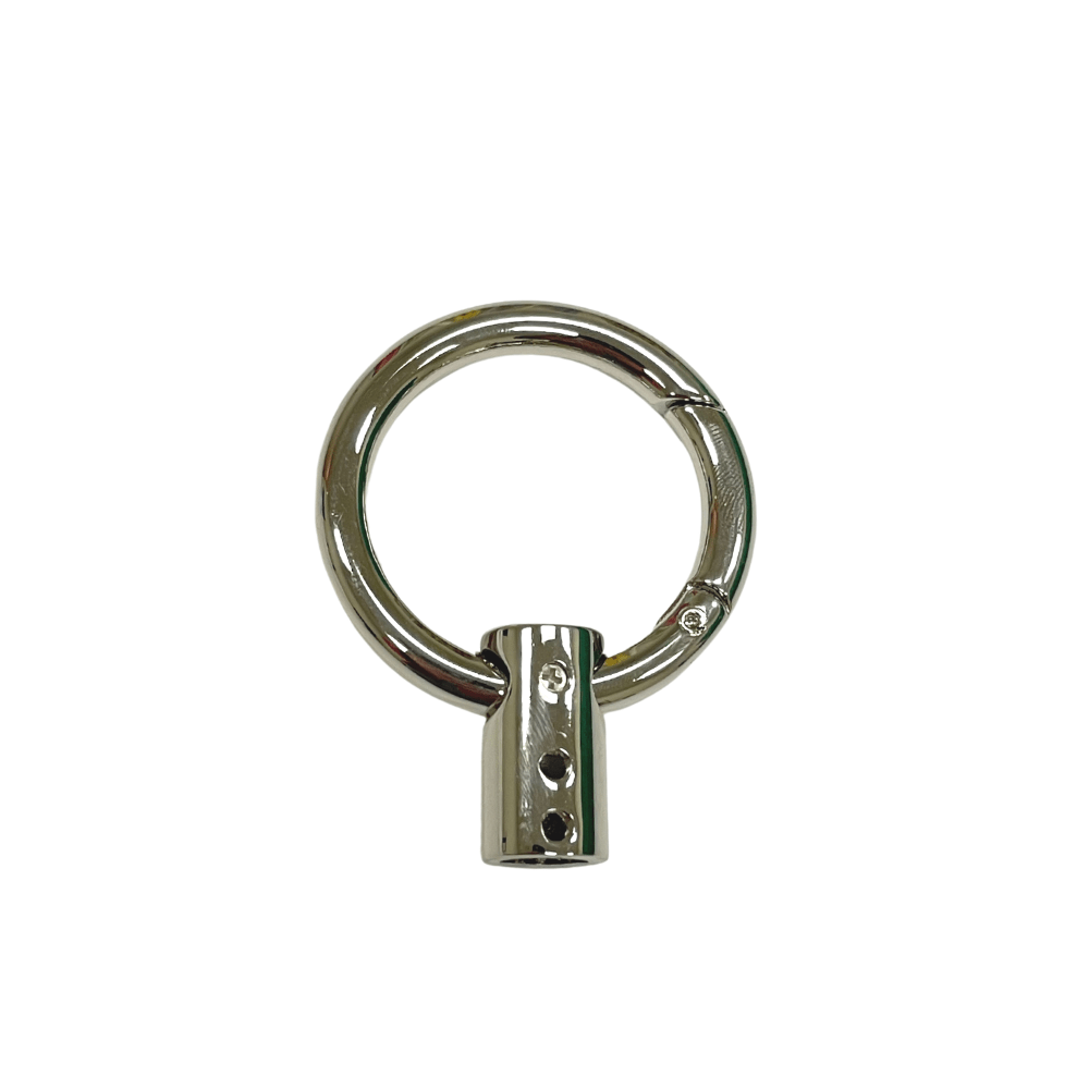 Ohio Travel Bag Locks & Closures 1 1/4" Shiny Nickel, Gate Ring with Strap End, Zinc Alloy, #P-3145-NIC P-3145-NIC