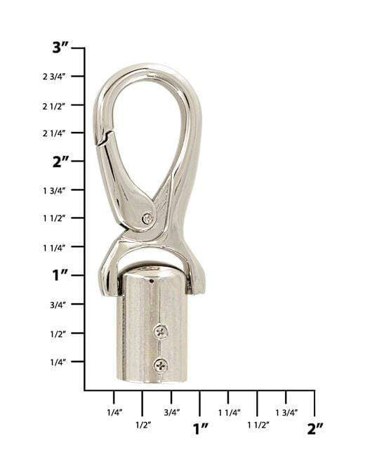 Ohio Travel Bag Locks & Closures 1/2" Nickel, Strap End With Snaphook, Steel, #P-3072-NIC P-3072-NIC