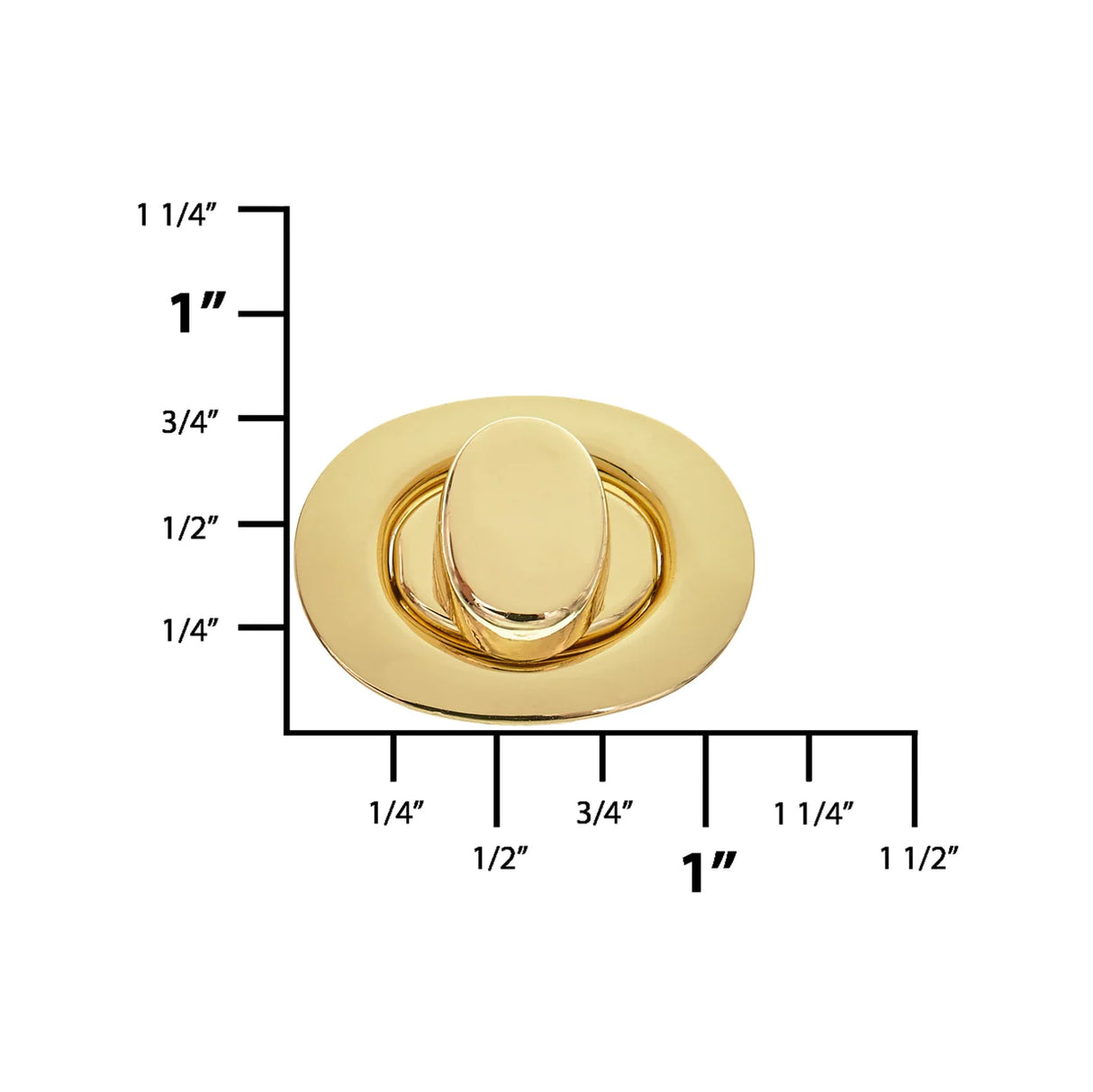 1 3/16" Brass, Turn Lock, Zinc Alloy