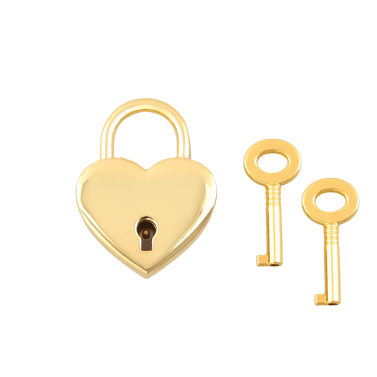 Ohio Travel Bag Locks & Closures 1-3/16" Gold, Heart Padlock With 2 Keys, Zinc Alloy, #L-3380-GOLD L-3380-GOLD