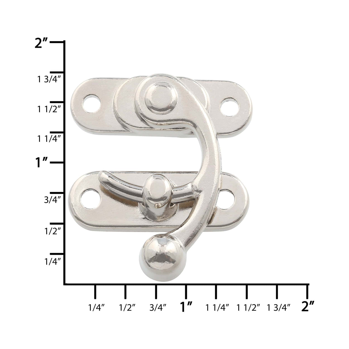 Ohio Travel Bag Locks & Closures 1 3/16" Nickel, Box Closure, Zinc Alloy, #P-2434-NP P-2434-NP