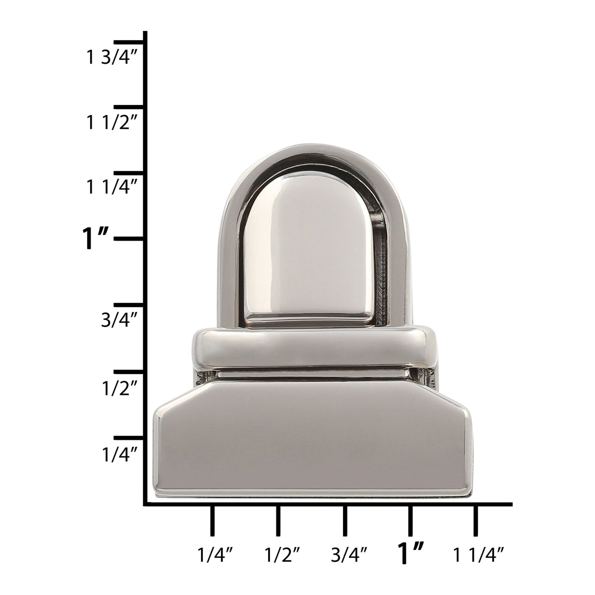 Ohio Travel Bag Locks & Closures 1 3/16" Shiny Nickel, Tuck Catch, Zinc Alloy, #L-3729-NIC L-3729-NIC