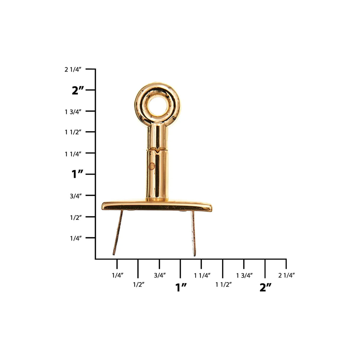 1 3/4" Shiny Gold, Triple Plate Turn Lock, Zinc Alloy