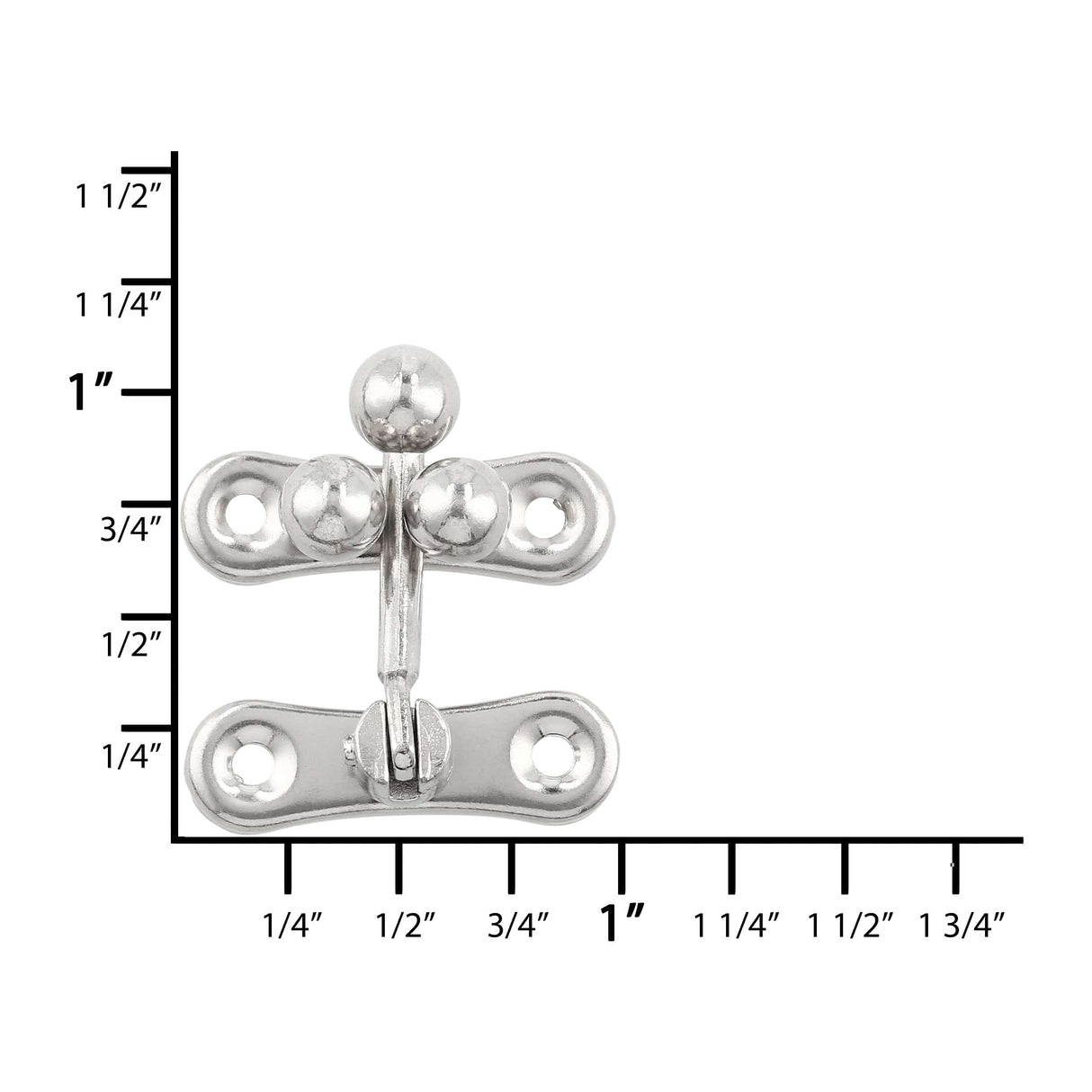 Ohio Travel Bag Locks & Closures 1 5/16" Nickel, Small 3-Ball Catch, Steel, #P-2437-NP P-2437-NP