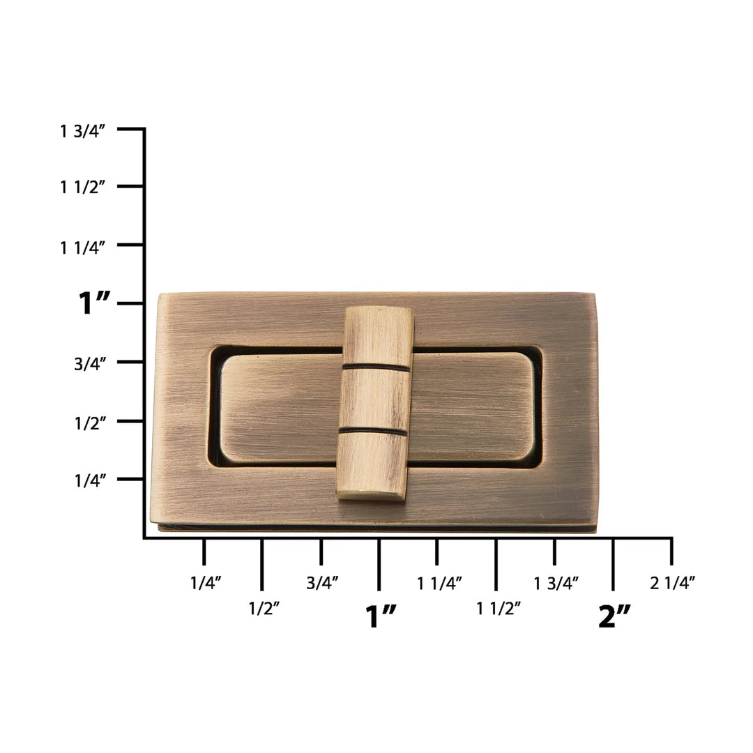 1 7/8" Antique Brass, Turn Lock, Zinc Alloy