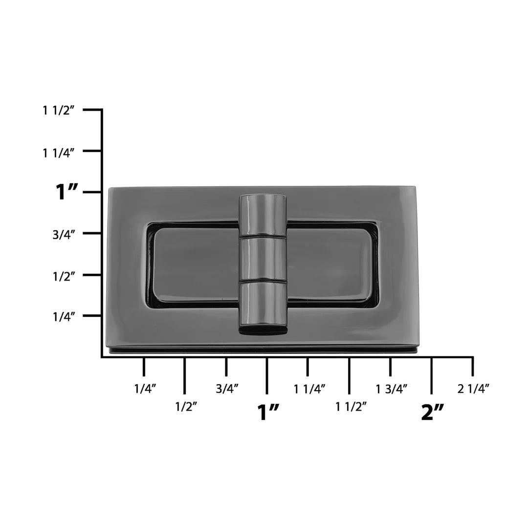 1 7/8" Gunmetal, Turn Lock, Zinc Alloy