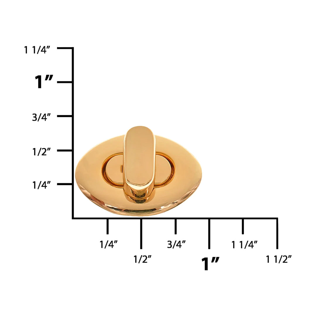 15/16" Gold, Turn Lock, Zinc Alloy