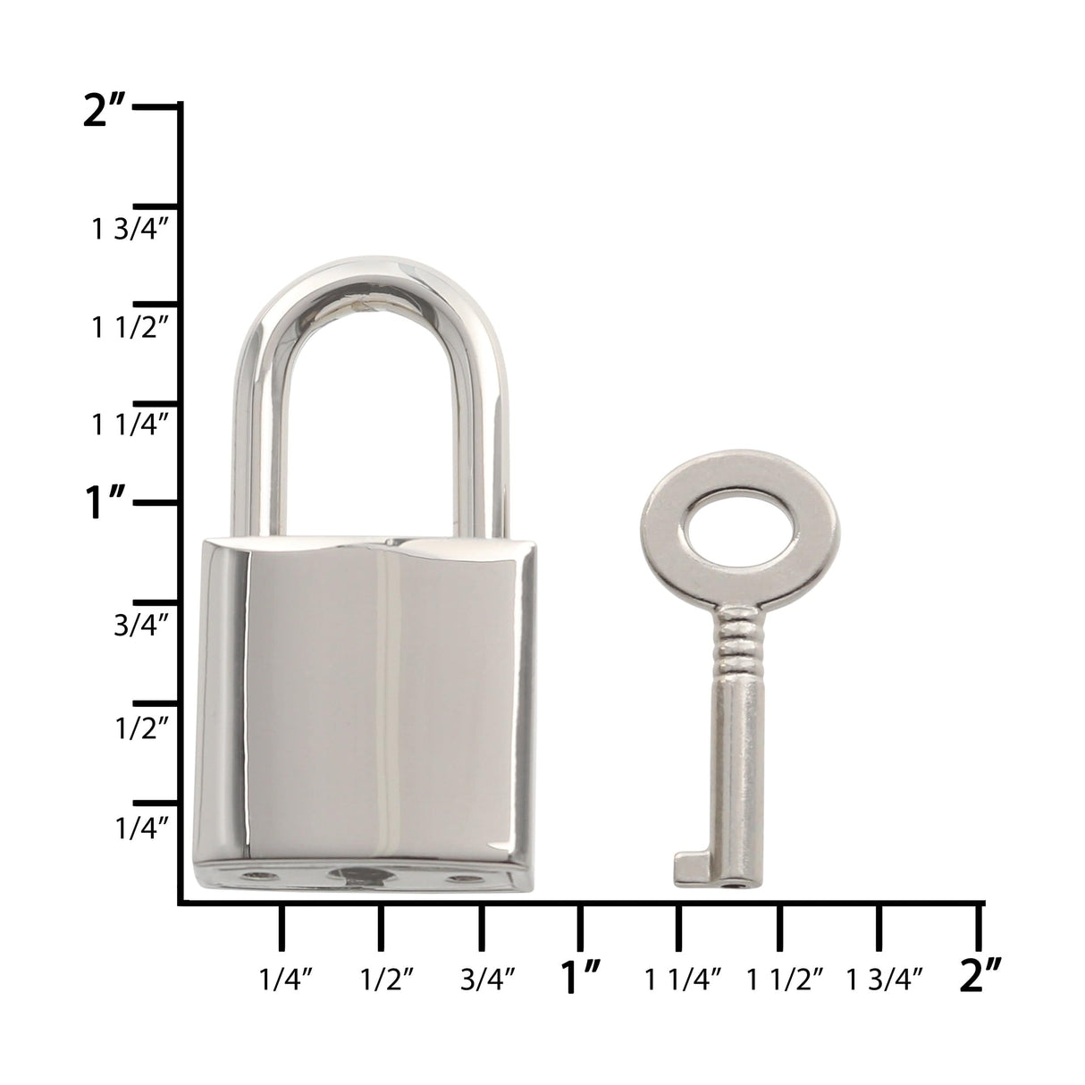 Ohio Travel Bag Locks & Closures 3/4" Shiny Nickel, Padlock, Zinc Alloy, #L-2845-NIC L-2845-NIC