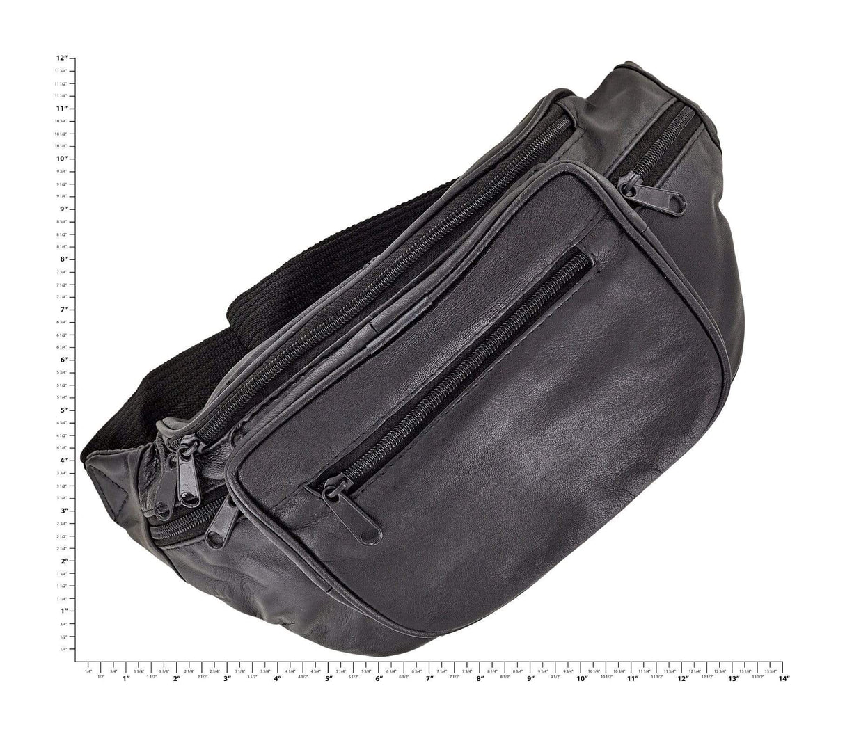 Ohio Travel Bag Novelty & Gift 11" Black, Fanny Pack, Sheep Leather, #M-1671 M-1671