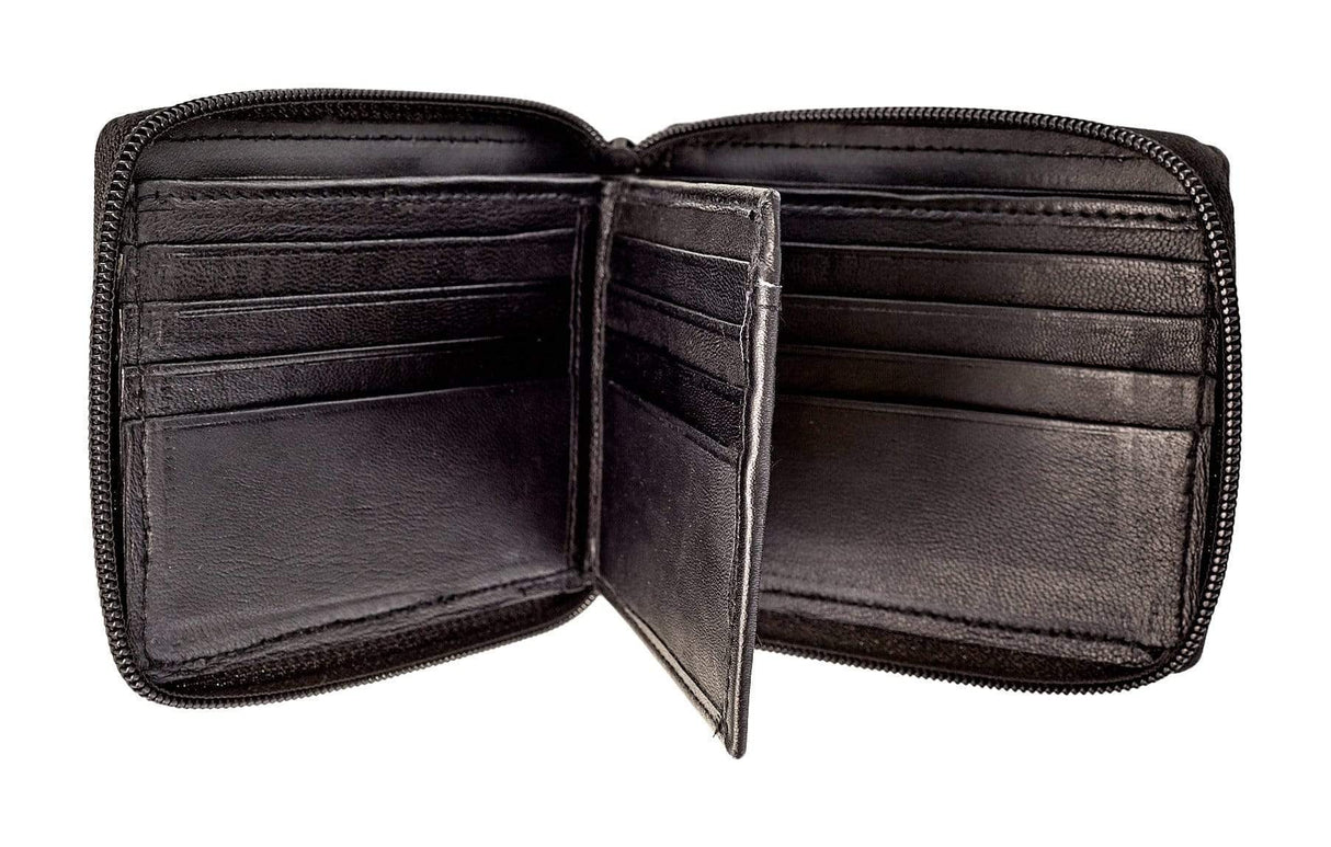 Ohio Travel Bag Novelty & Gift 4 1/2" Black, Zipper Wallet, Leather, #M-1446 M-1446