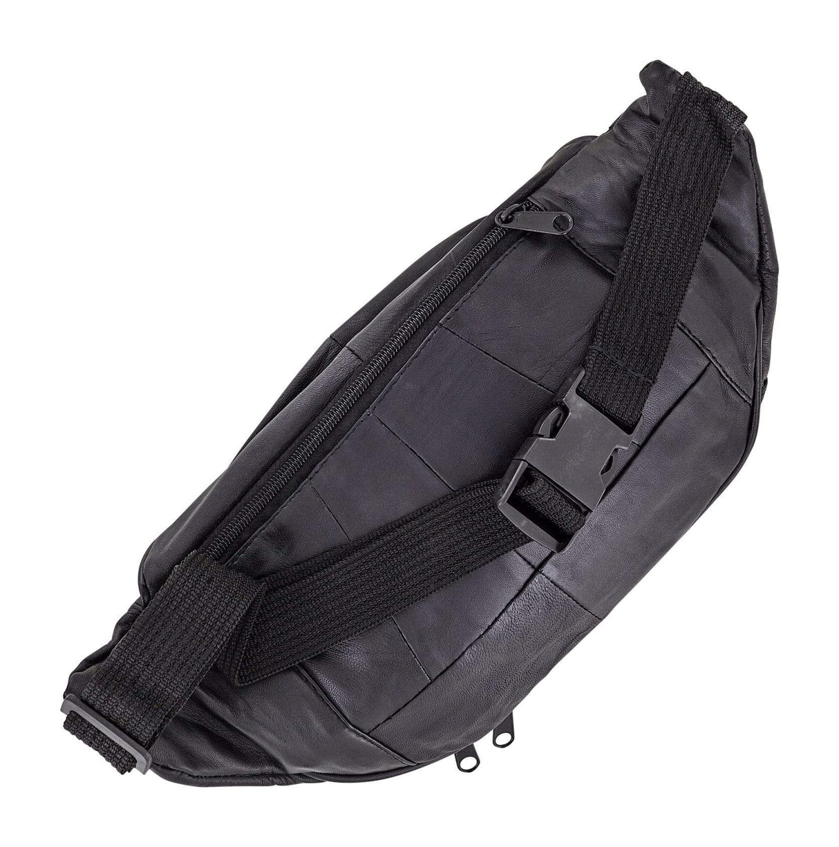 Ohio Travel Bag Novelty & Gift 9" Black, Large Fanny Pack, Leather, #M-1437 M-1437