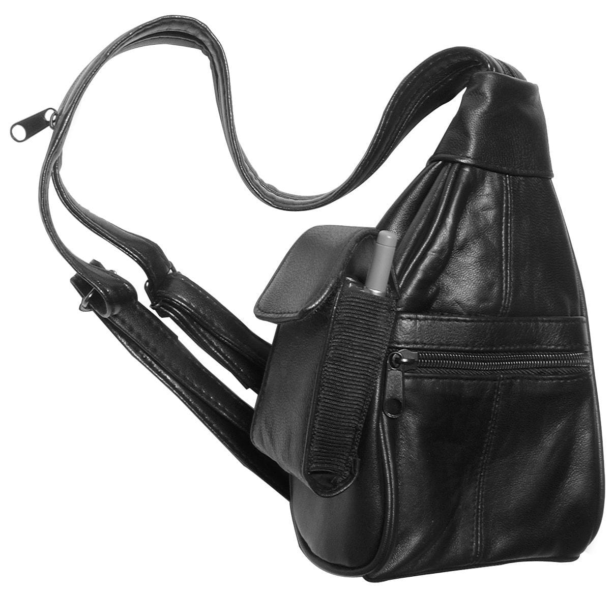 Ohio Travel Bag Novelty & Gift 9" Black, Small Backpack Purse, Leather, #M-1547 M-1547