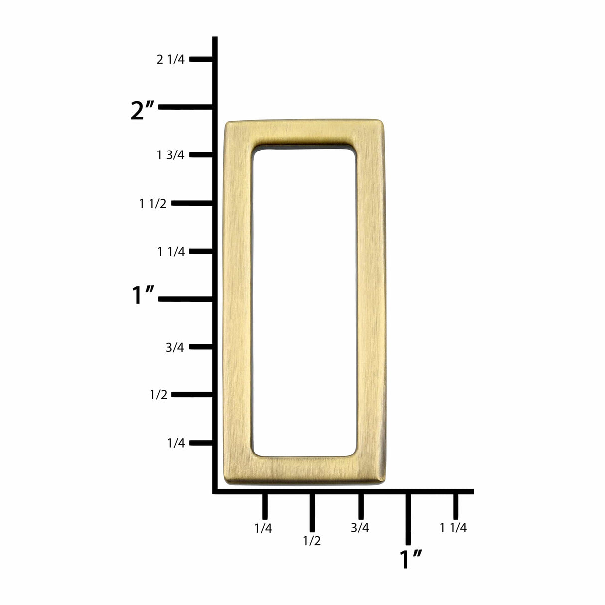 Ohio Travel Bag Rings & Slides 1 1/2" Antique Brass, Cast Rectangular Ring, Zinc Alloy, #P-3114-ANTB P-3114-ANTB