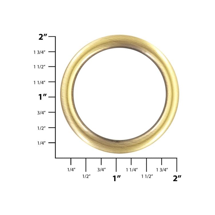 Ohio Travel Bag Rings & Slides 1 1/2" Antique Brass, Cast Round Ring, Zinc Alloy, #P-2772-ANTB P-2772-ANTB