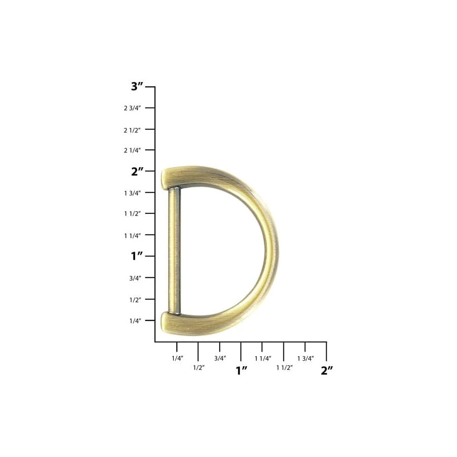 1 1/2" Antique Brass, D-Ring Handle Loop, Zinc Alloy