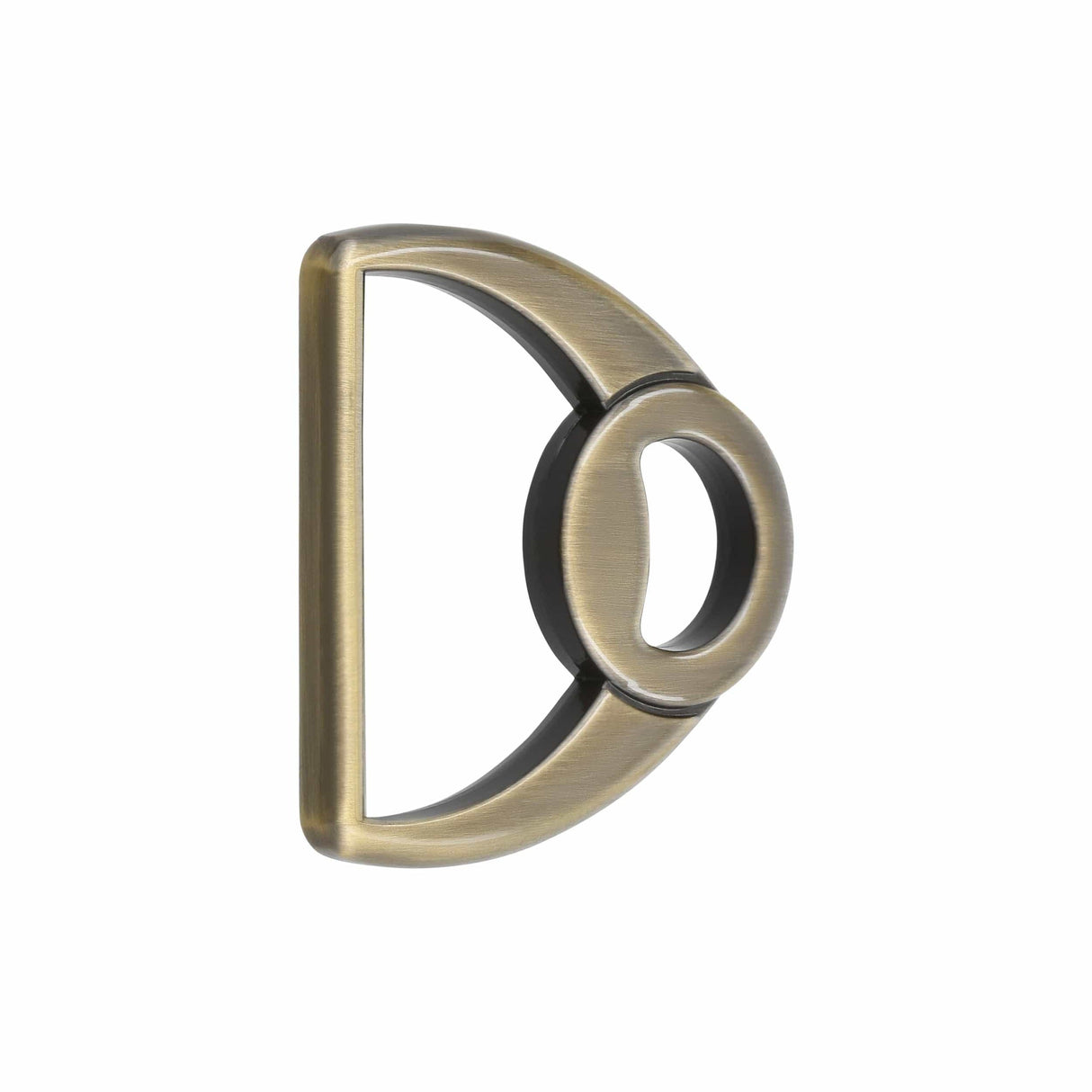 Ohio Travel Bag Rings & Slides 1 1/2" Antique Brass, Double Loop D-Ring, Zinc Alloy, #P-3038-ANTB P-3038-ANTB
