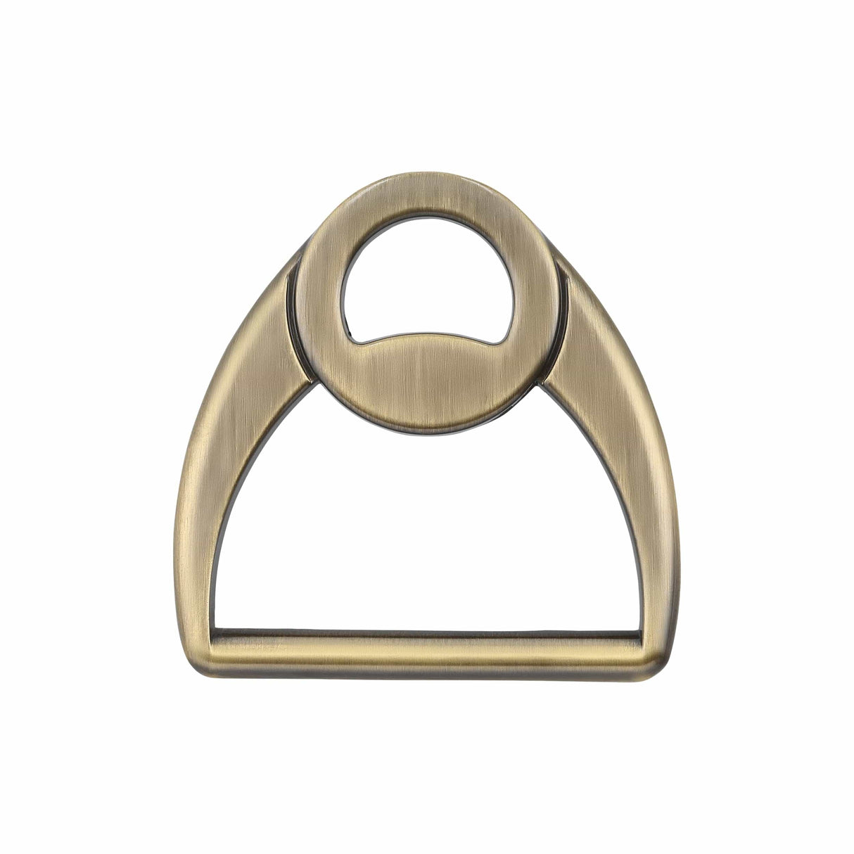 Ohio Travel Bag Rings & Slides 1 1/2" Antique Brass, Double Loop D-Ring, Zinc Alloy, #P-3038-ANTB P-3038-ANTB