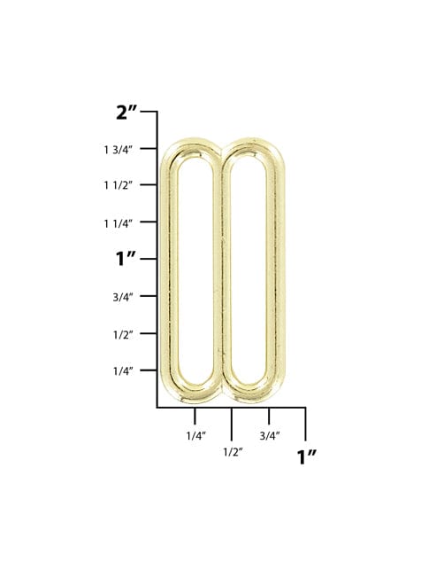 Ohio Travel Bag Rings & Slides 1 1/2" Brass, Cast Rounded Tri Bar Slide, Zinc Alloy, #C-1192-BP C-1192-BP