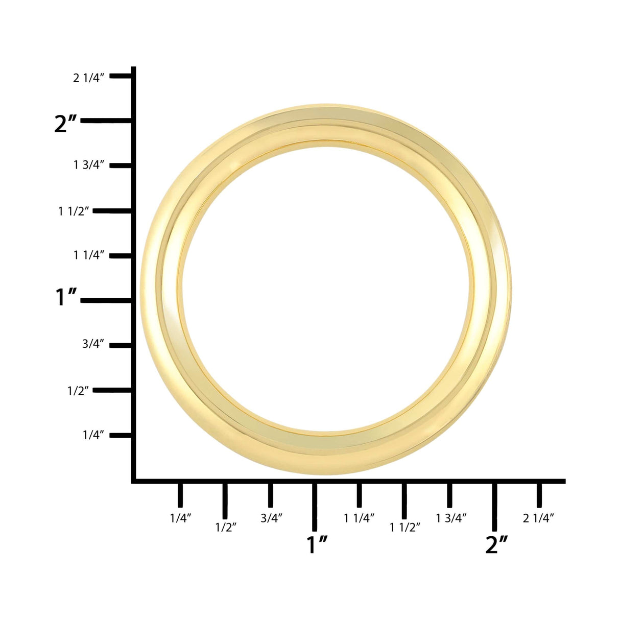 Ohio Travel Bag Rings & Slides 1 1/2" Gold, Cast Round Ring, Zinc Alloy, #P-2772-GOLD P-2772-GOLD