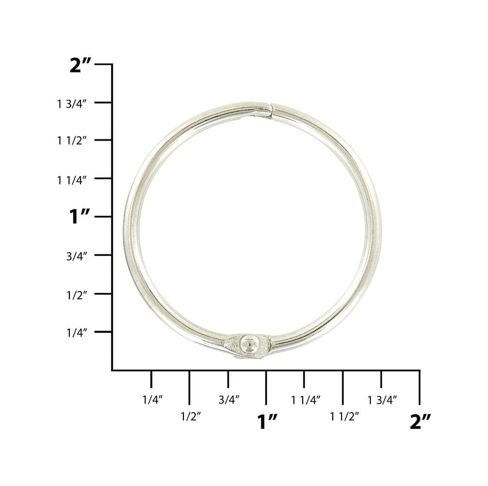 Ohio Travel Bag Rings & Slides 1 1/2" Nickel, Hinged Binder Ring, Steel, #L-3147 L-3147