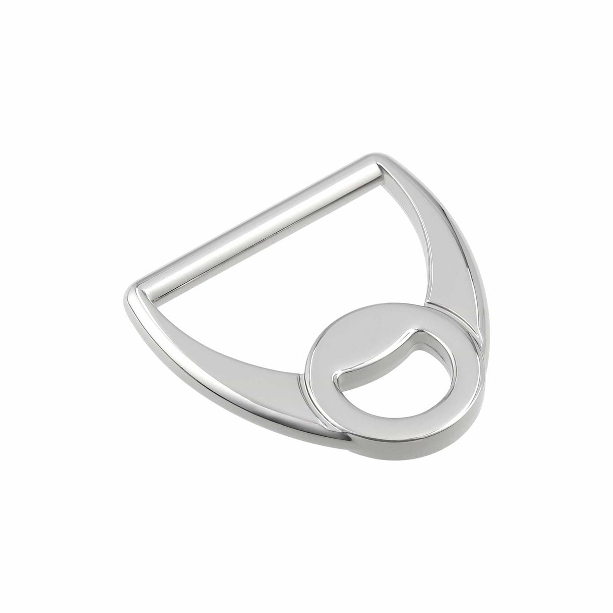 Ohio Travel Bag Rings & Slides 1 1/2" Shiny Nickel, Double Loop D-Ring, Zinc Alloy, #P-3038-NIC P-3038-NIC