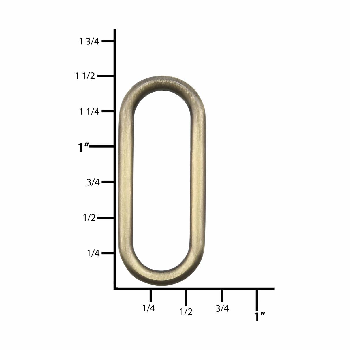 Ohio Travel Bag Rings & Slides 1 1/4" Antique Brass, Oval Ring, Zinc Alloy-5pk, #P-3037-ANTB P-3037-ANTB