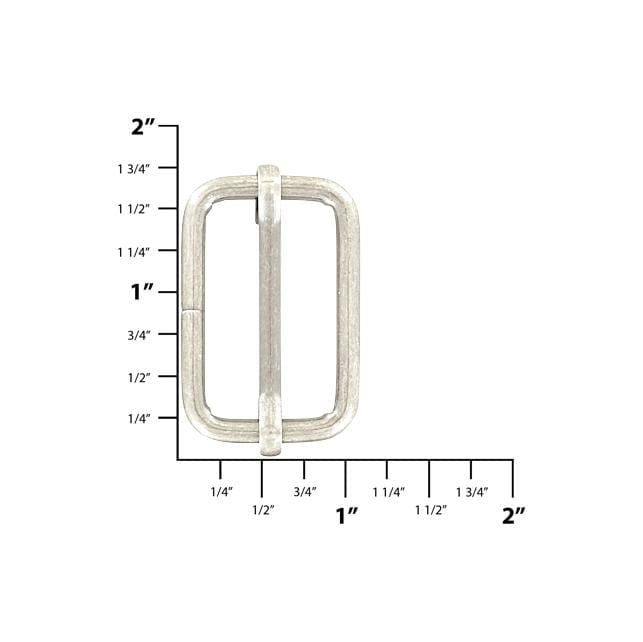 Ohio Travel Bag Rings & Slides 1 1/4" Antique Silver, Strap Slide, Steel, #C-1661-ANTS C-1661-ANTS