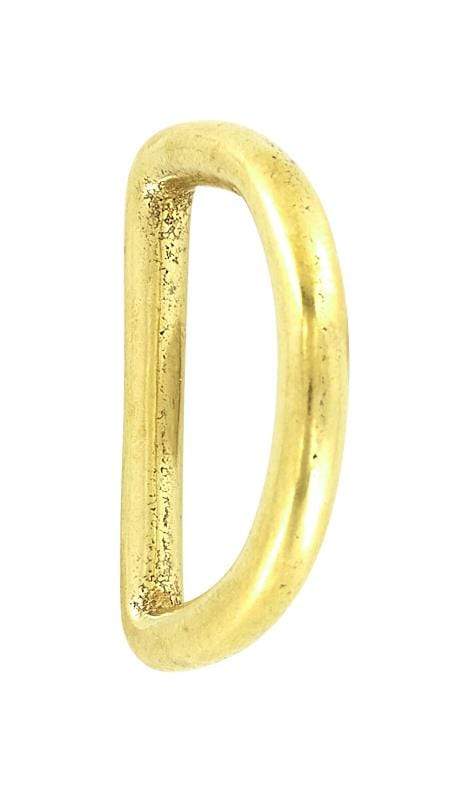 Ohio Travel Bag Rings & Slides 1 1/4" Brass, Cast D-Ring, Solid Brass, #P-1339 P-1339