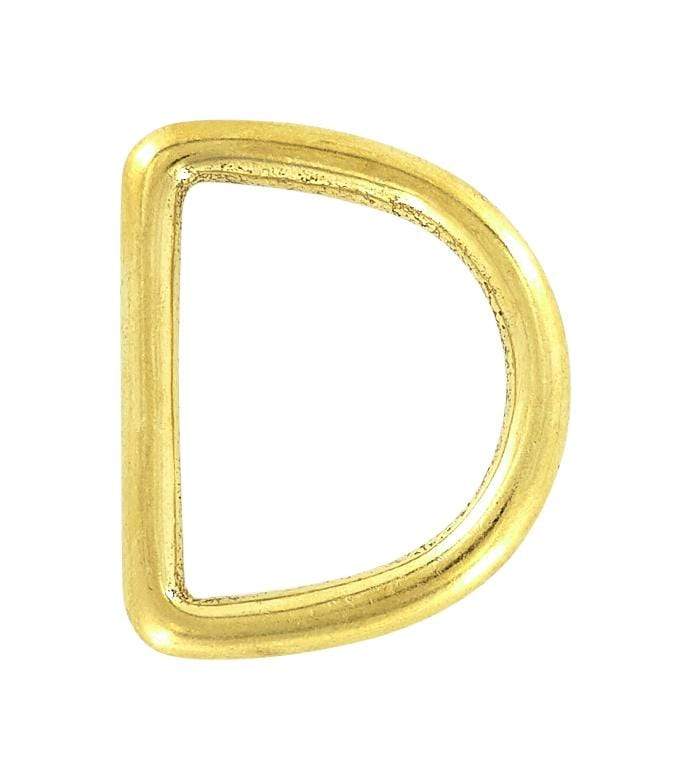 Ohio Travel Bag Rings & Slides 1 1/4" Brass, Cast D-Ring, Solid Brass, #P-1339 P-1339