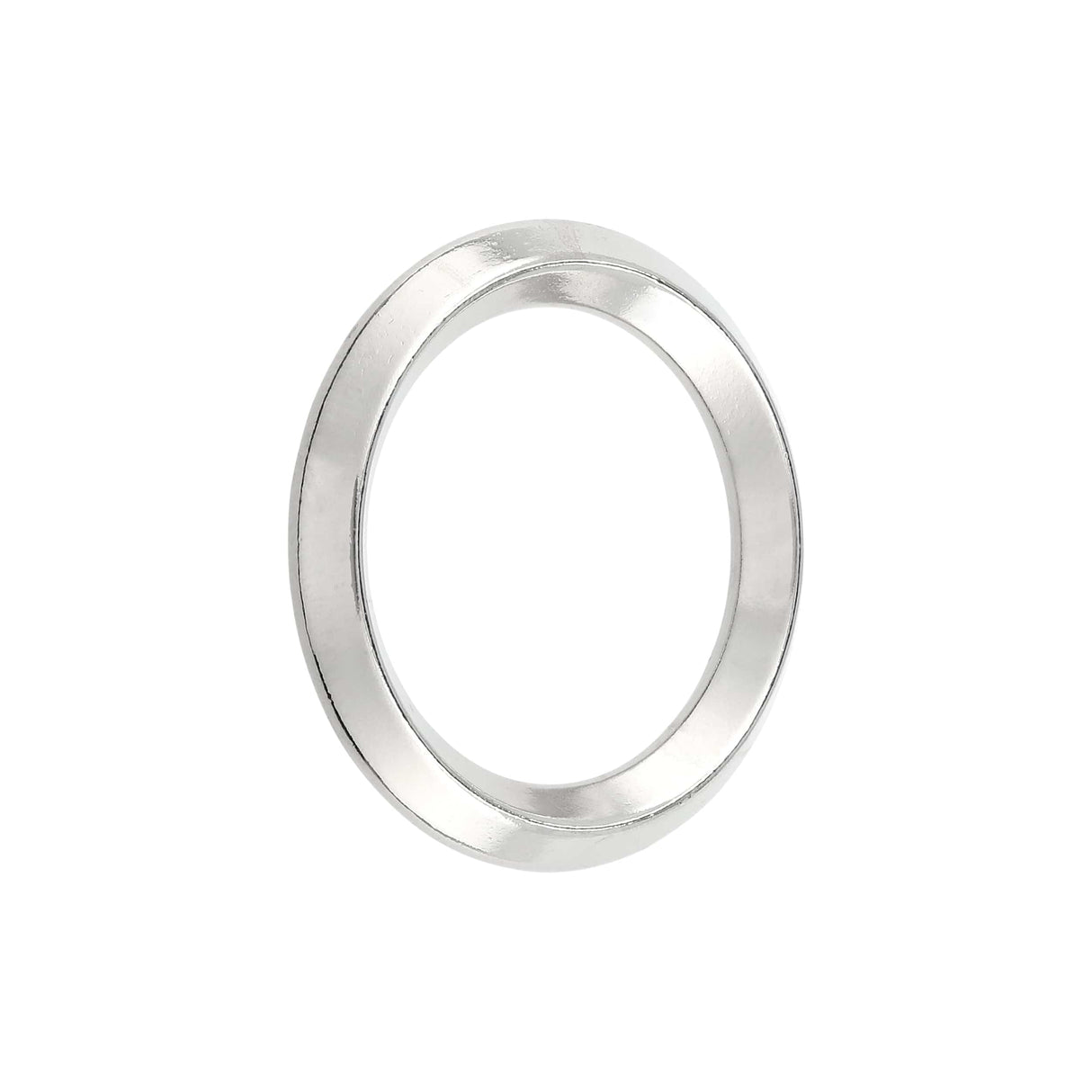 Ohio Travel Bag Rings & Slides 1 1/4" Nickel, Beveled Round Ring, Zinc Alloy, #P-2878-NIC P-2878-NIC