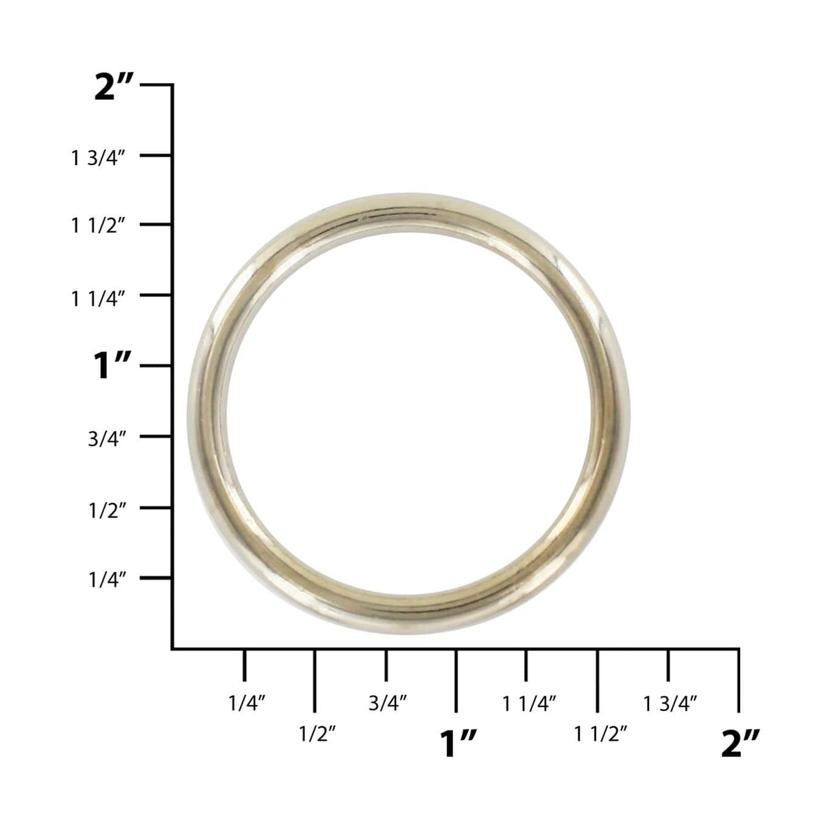 Ohio Travel Bag Rings & Slides 1 1/4" Nickel, Cast Round Ring, Zinc Alloy, #A-235-NP A-235-NP