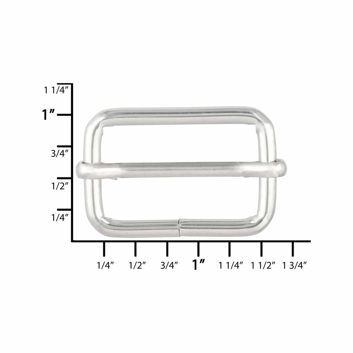 Ohio Travel Bag Rings & Slides 1 1/4" Nickel, Strap Slide, Steel, #C-1661-NP C-1661-NP