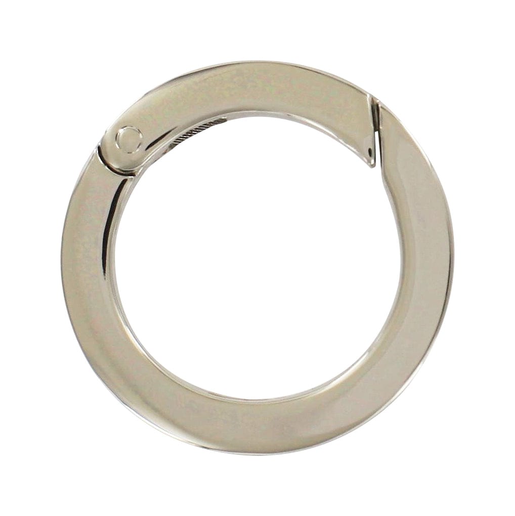 Ohio Travel Bag Rings & Slides 1 1/4" Shiny Nickel, Flat Spring Gate Ring, Zinc Alloy, #P-2768-NIC P-2768-NIC