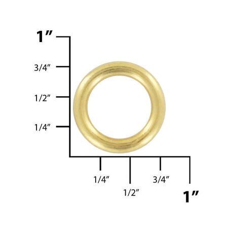 1/2" Shiny Brass, Cast Round Ring, Zinc Alloy, #P-2717-BP