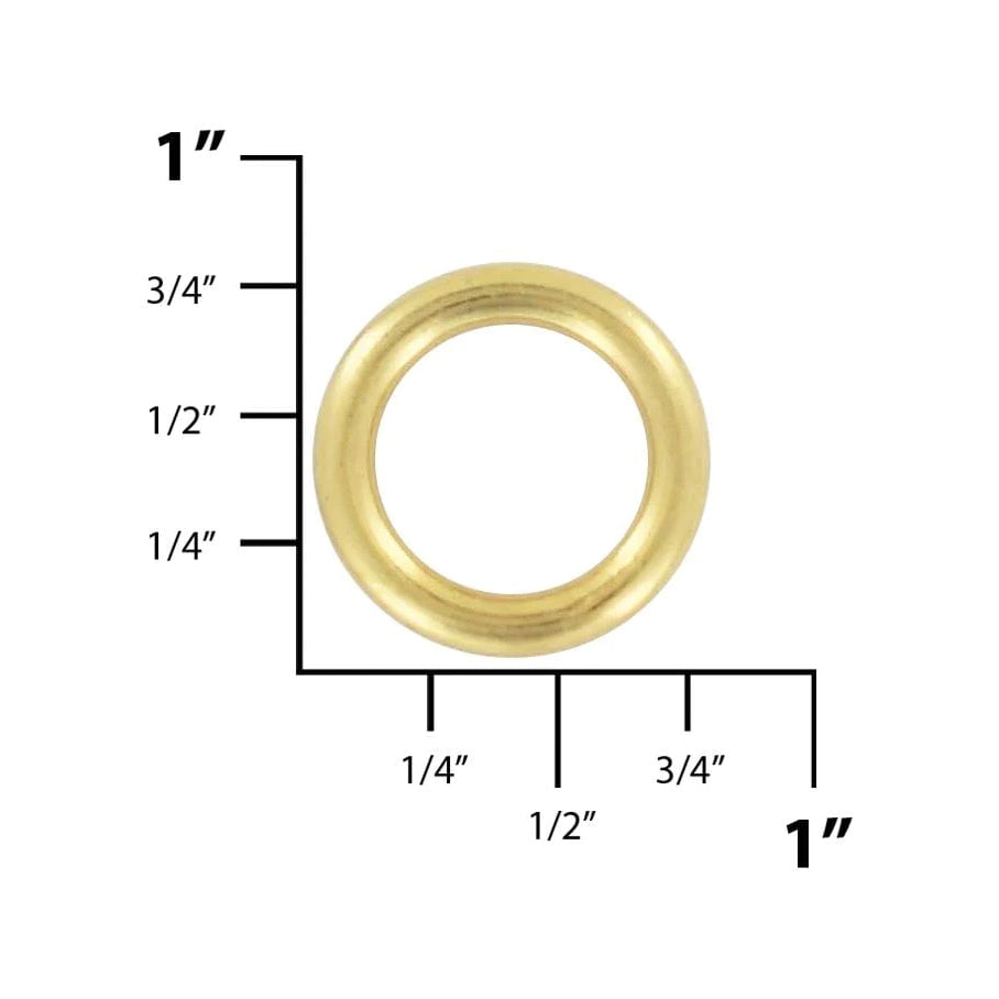 1/2" Shiny Brass, Cast Round Ring, Zinc Alloy