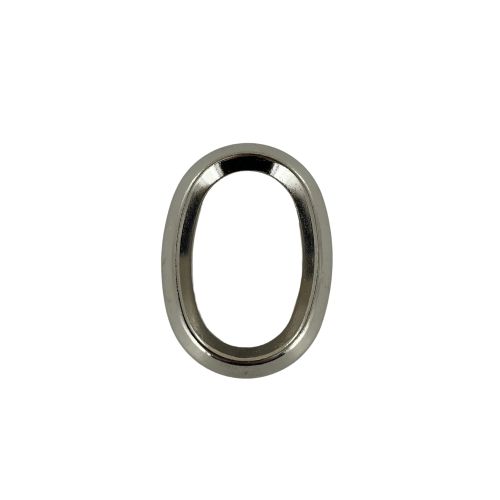 Ohio Travel Bag Rings & Slides 1 3/16" Nickel, Solid Beveled Oval Ring, Zinc Alloy, #P-2870-NIC P-2870-NIC