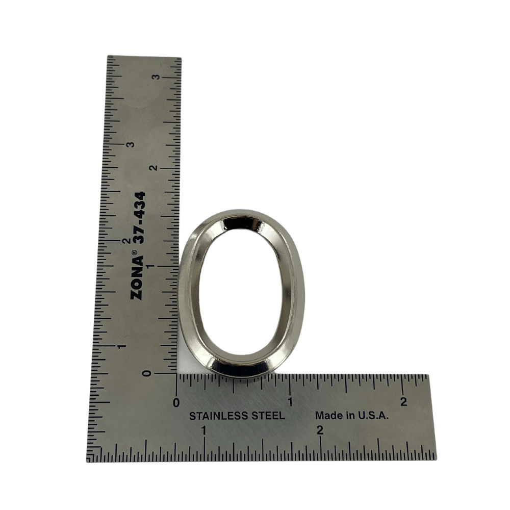 Ohio Travel Bag Rings & Slides 1 3/16" Nickel, Solid Beveled Oval Ring, Zinc Alloy, #P-2870-NIC P-2870-NIC