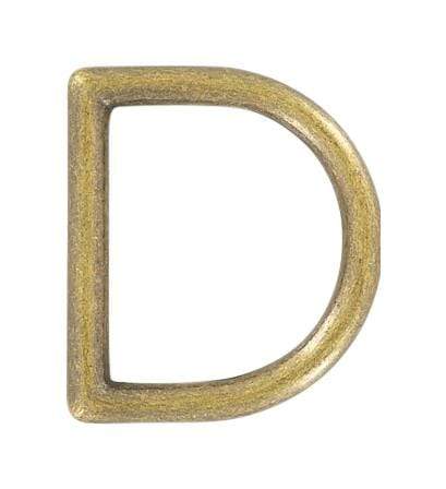 Ohio Travel Bag Rings & Slides 1" Anitque Brass, Cast D Ring, Zinc Alloy, #P-2075-ANTB P-2075-ANTB