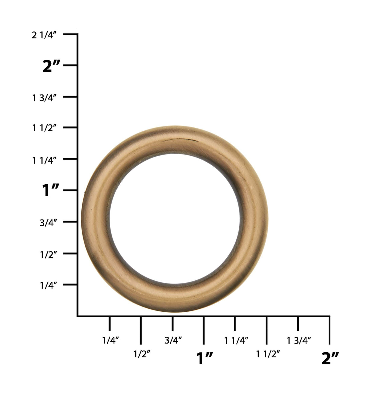 Ohio Travel Bag Rings & Slides 1" Antique Brass, Cast Heavy Round Ring, Zinc Alloy, #P-2549-ANTB P-2549-ANTB