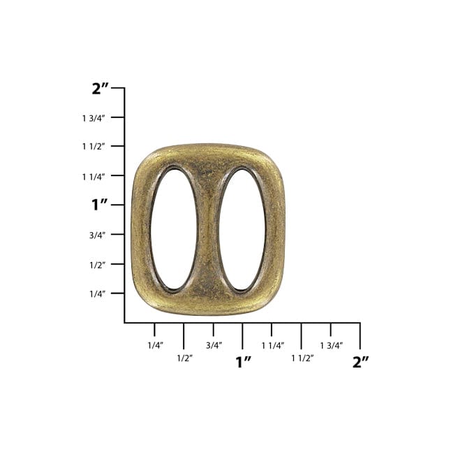Ohio Travel Bag Rings & Slides 1" Antique Brass, Cast Slide Ring, Zinc Alloy, #C-2045-ANTB C-2045-ANTB