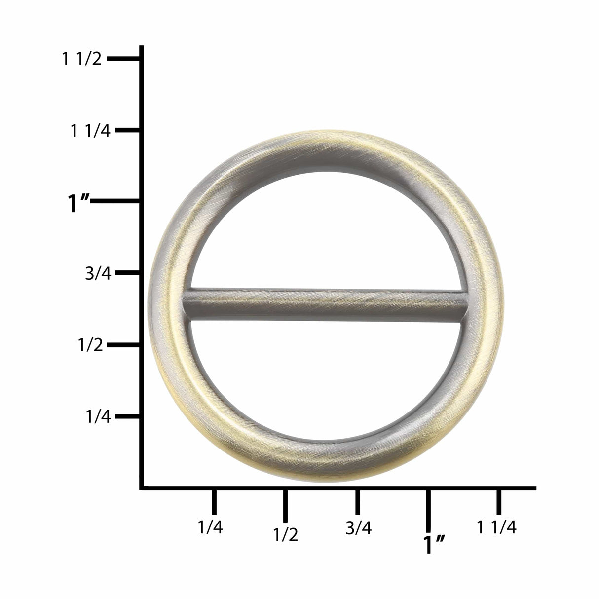 Ohio Travel Bag Rings & Slides 1" Antique Brass, Round Slide, Zinc Alloy, #P-3206-ANTB P-3206-ANTB