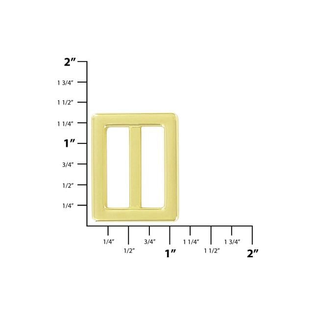 Ohio Travel Bag Rings & Slides 1" Gold, Double Loop, Zinc Alloy, #C-2114-GOLD C-2114-GOLD