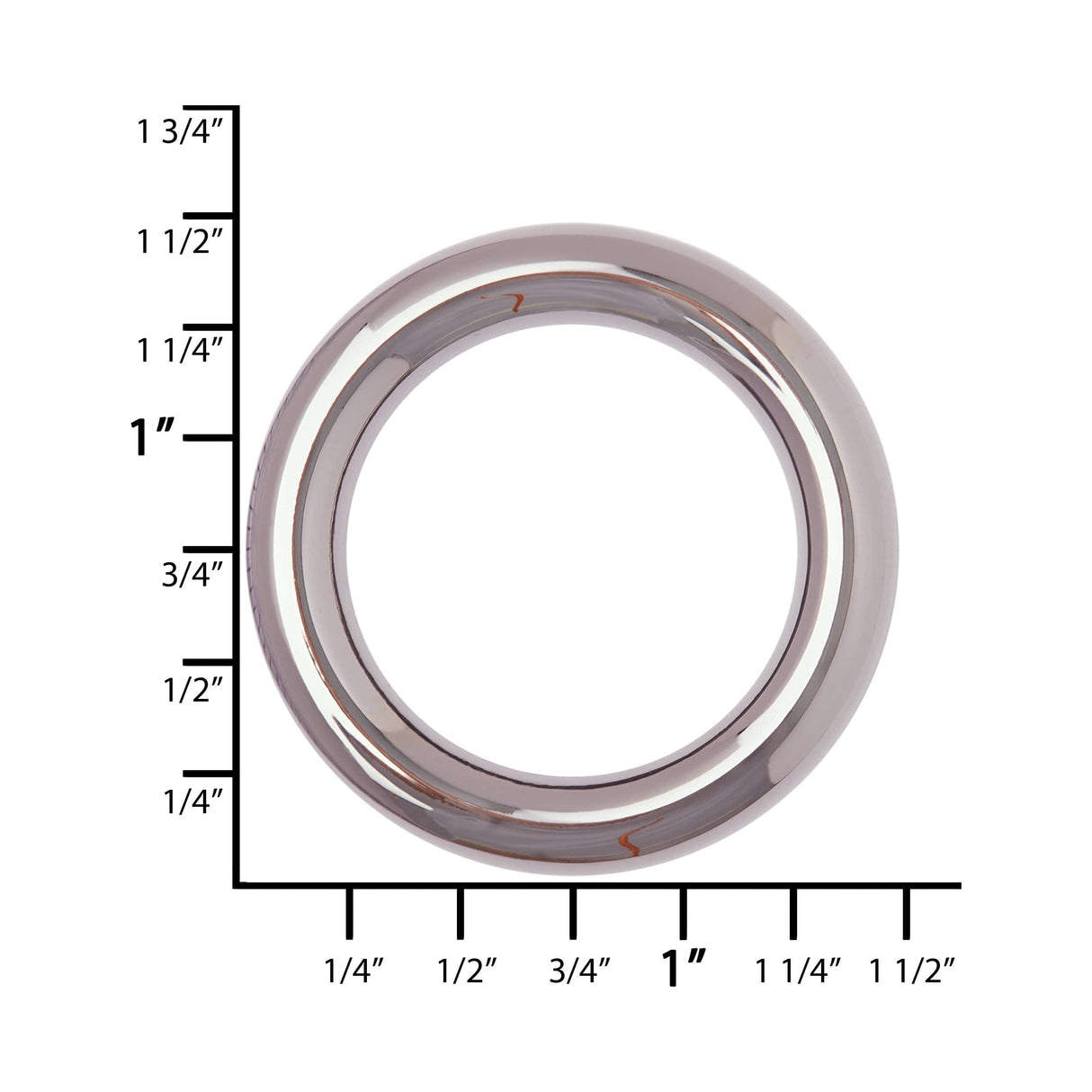 Ohio Travel Bag Rings & Slides 1" Gunmetal, Cast Heavy Round Ring, Zinc Alloy, #P-2549-GUNM P-2549-GUNM