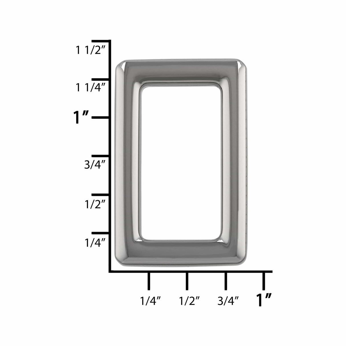 Ohio Travel Bag Rings & Slides 1" Gunmetal, Rectangular Ring, Zinc Alloy, #P-3113-GUNM P-3113-GUNM