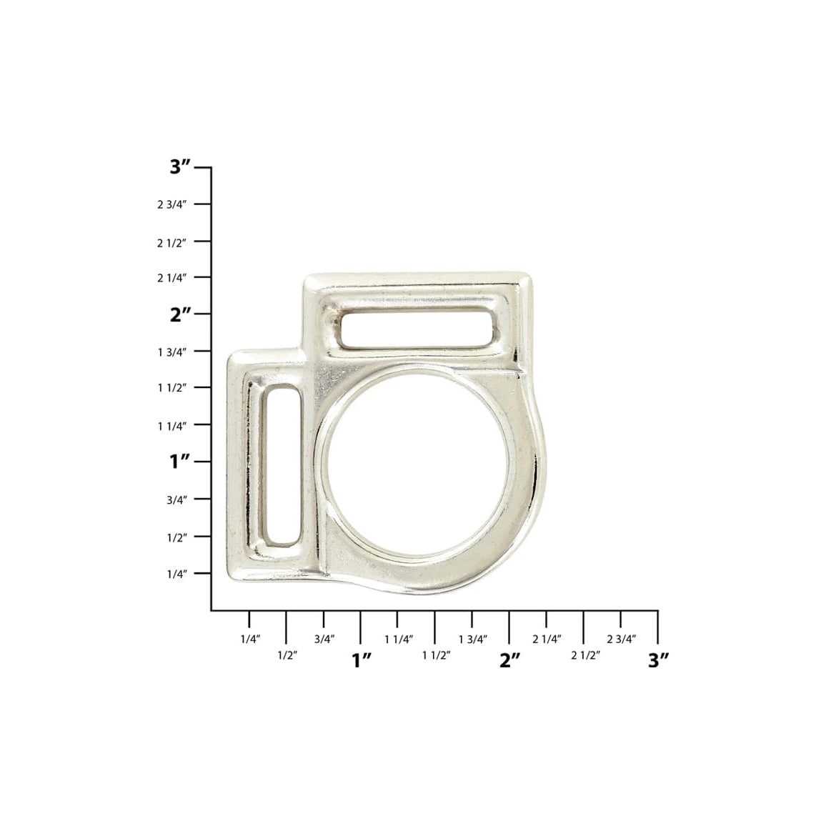 1" Nickel, 2-Sided Halter Ring, Zinc Alloy
