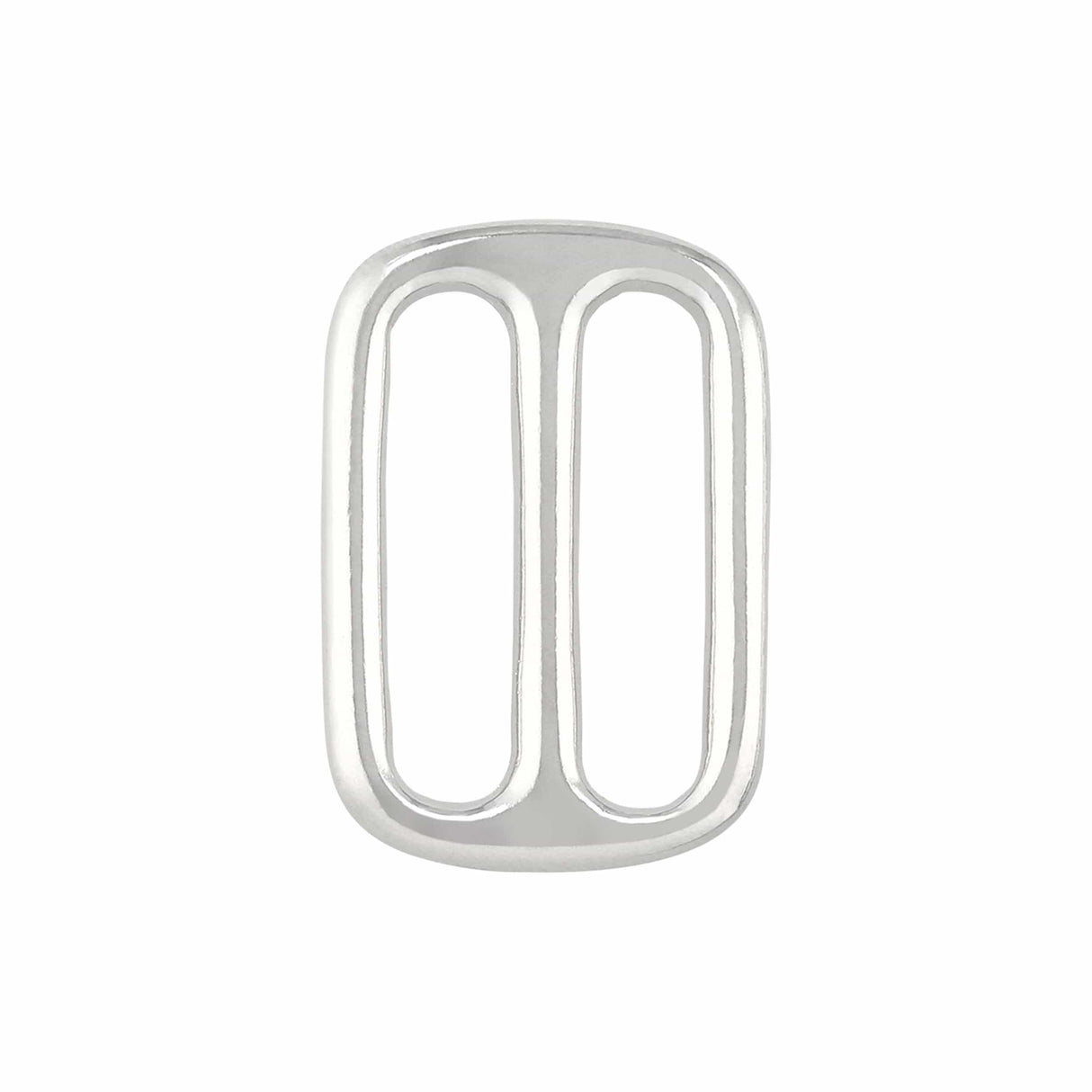 Ohio Travel Bag Rings & Slides 1" Nickel, Cast Double Loop, Solid Brass, #P-2510-SBN P-2510-SBN