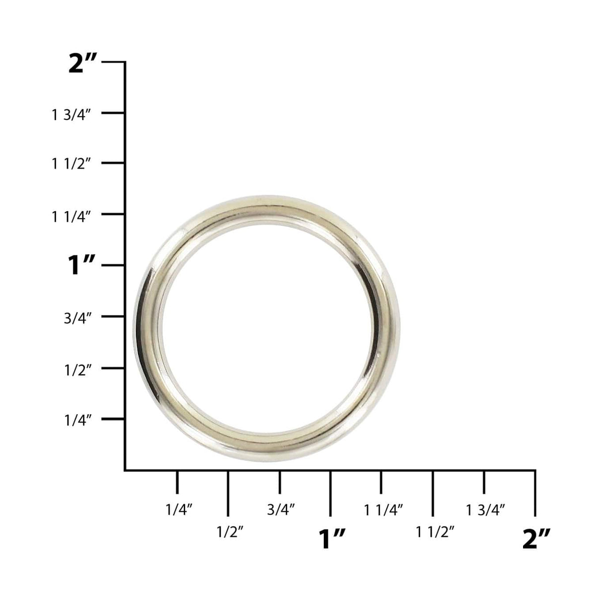 Ohio Travel Bag Rings & Slides 1" Nickel, Cast Round Ring, Zinc Alloy, #A-234-NP A-234-NP